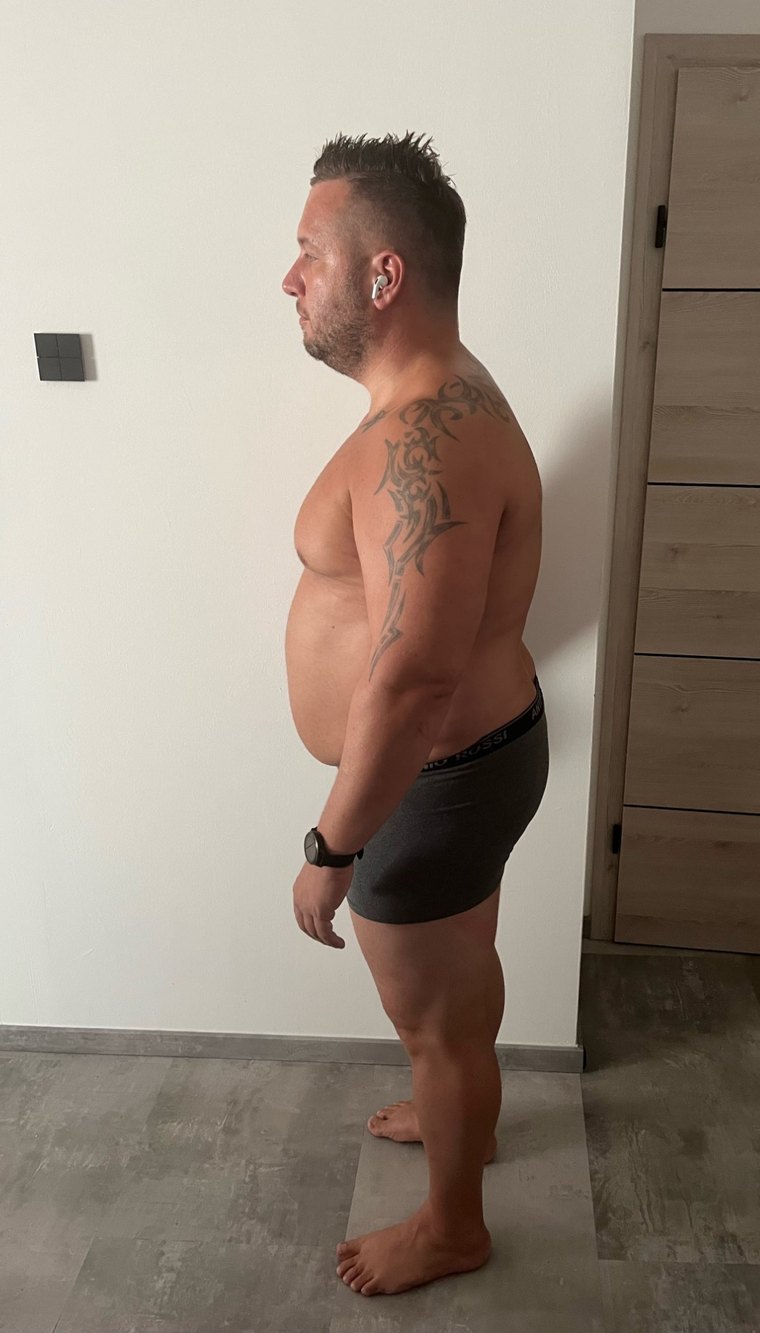 Vorher: Thomas' Klient im Juli 2023, 130 kg